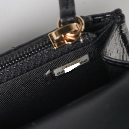 Chanel Black Pearl Card Holder Pearl Shoulder Bag