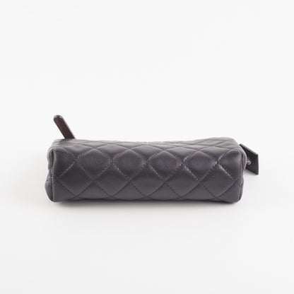 Chanel Black Pouch Cosmetic Bag Clutch Black