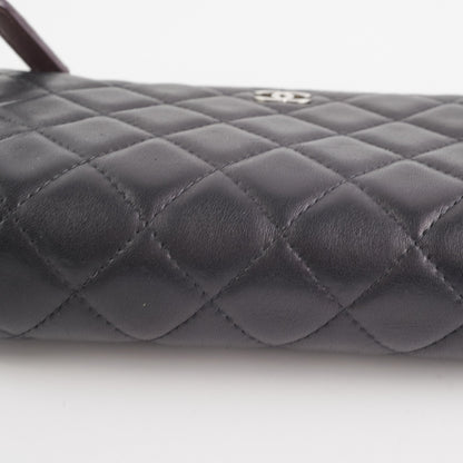 Chanel Black Pouch Cosmetic Bag Clutch Black