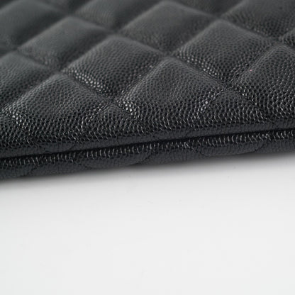 Chanel Medium O case Pouch Clutch Caviar Black