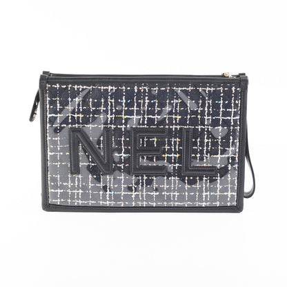 Chanel PVC Black Tweed Clutch
