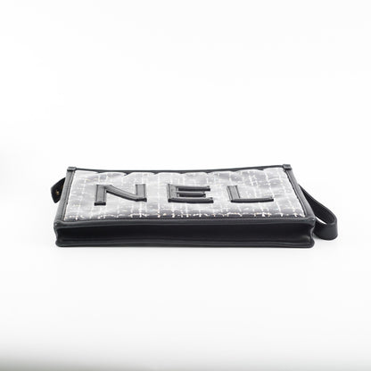 Chanel PVC Black Tweed Clutch