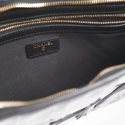 Chanel PVC Black Tweed Clutch