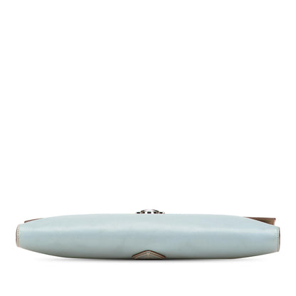 Prada Bicolor Saffiano Envelope Pushlock Clutch