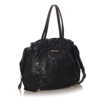 Prada Bow Leather Shoulder Bag (SHG-27742)