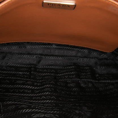 Prada Brushed Leather Cleo Shoulder Bag