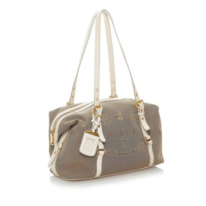 Prada Canapa Logo Canvas Shoulder Bag (SHG-32655)