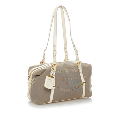 Prada Canapa Logo Canvas Shoulder Bag (SHG-32715)