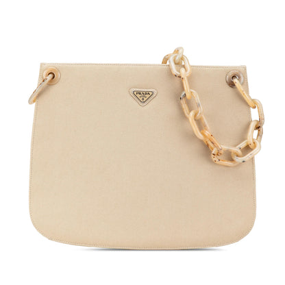 Prada Canvas Canapa Swing Chain Shoulder Bag