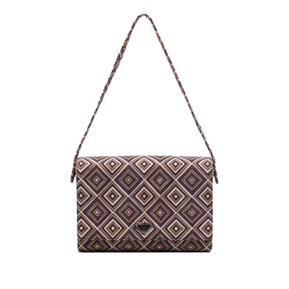 Prada Canvas Geometric Shoulder Bag