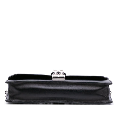 Prada City Calfskin and Saffiano Studded Elektra Clutch with Chain