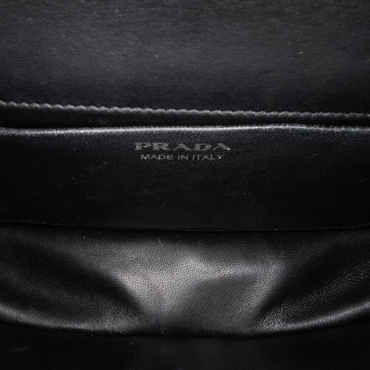 Prada City Calfskin and Saffiano Studded Elektra Clutch with Chain