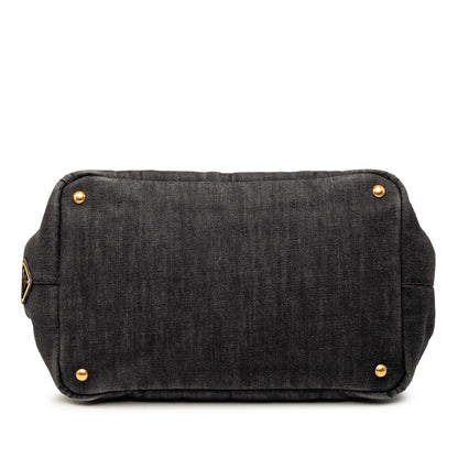 Prada Denim Canapa Logo Tote