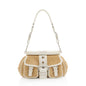 Prada Raffia Leather Framed Buckle Shoulder Bag (SHF-9p9gyx)