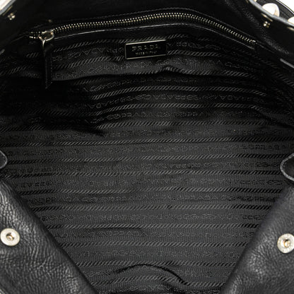 Prada Leather Studded Easy Shoulder Bag