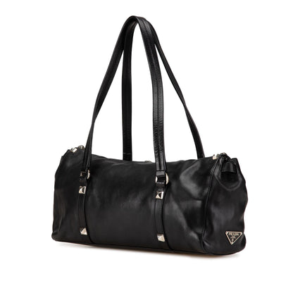 Prada Leather Studded Easy Shoulder Bag