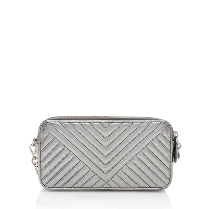 Prada Metallic Leather Diagramme Mini Shoulder Bag (SHF-18475)
