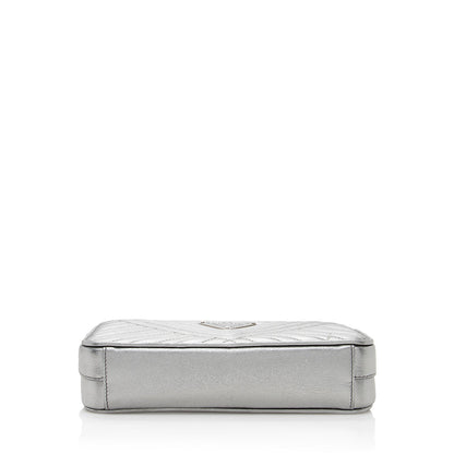Prada Metallic Leather Diagramme Mini Shoulder Bag (SHF-18475)