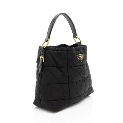 Prada Quilted Tessuto Shoulder Bag (SHF-tluc77)
