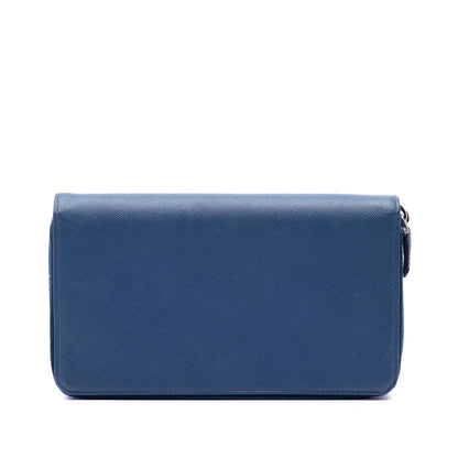 Prada Saffiano Double Zip Long Wallet