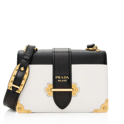 Prada Saffiano Leather Cahier Large Shoulder Bag (SHF-21634)