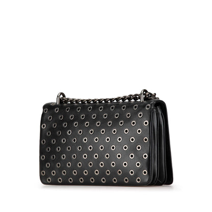 Prada Soft Calf Grommet Lock Flap Chain Shoulder Bag