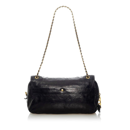 Prada Sound Lock Leather Chain Shoulder Bag (SHG-33005)