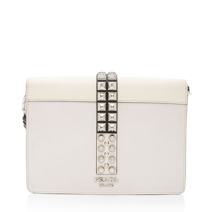 Prada Studded Calfskin Elektra Small Shoulder Bag