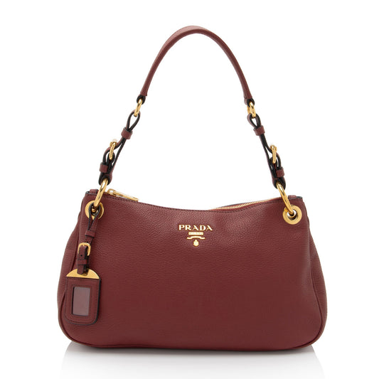 Prada Vitello Daino Belted Zip Shoulder Bag (SHF-ZmoFVU)