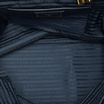 Prada Vitello Daino Side Zip Open Convertible Tote