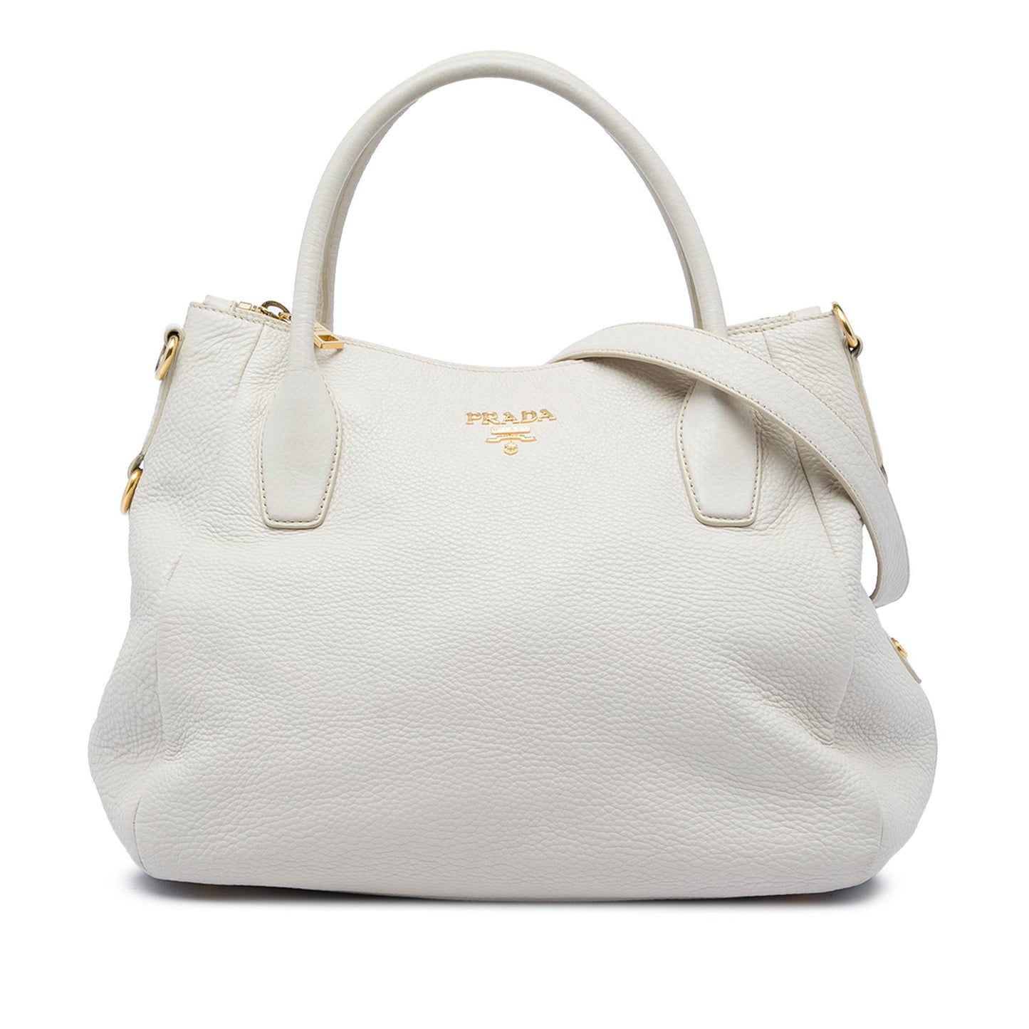 Prada Vitello Daino Zip Top Convertible Tote