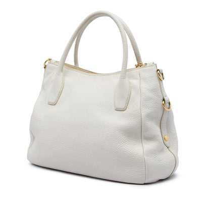 Prada Vitello Daino Zip Top Convertible Tote