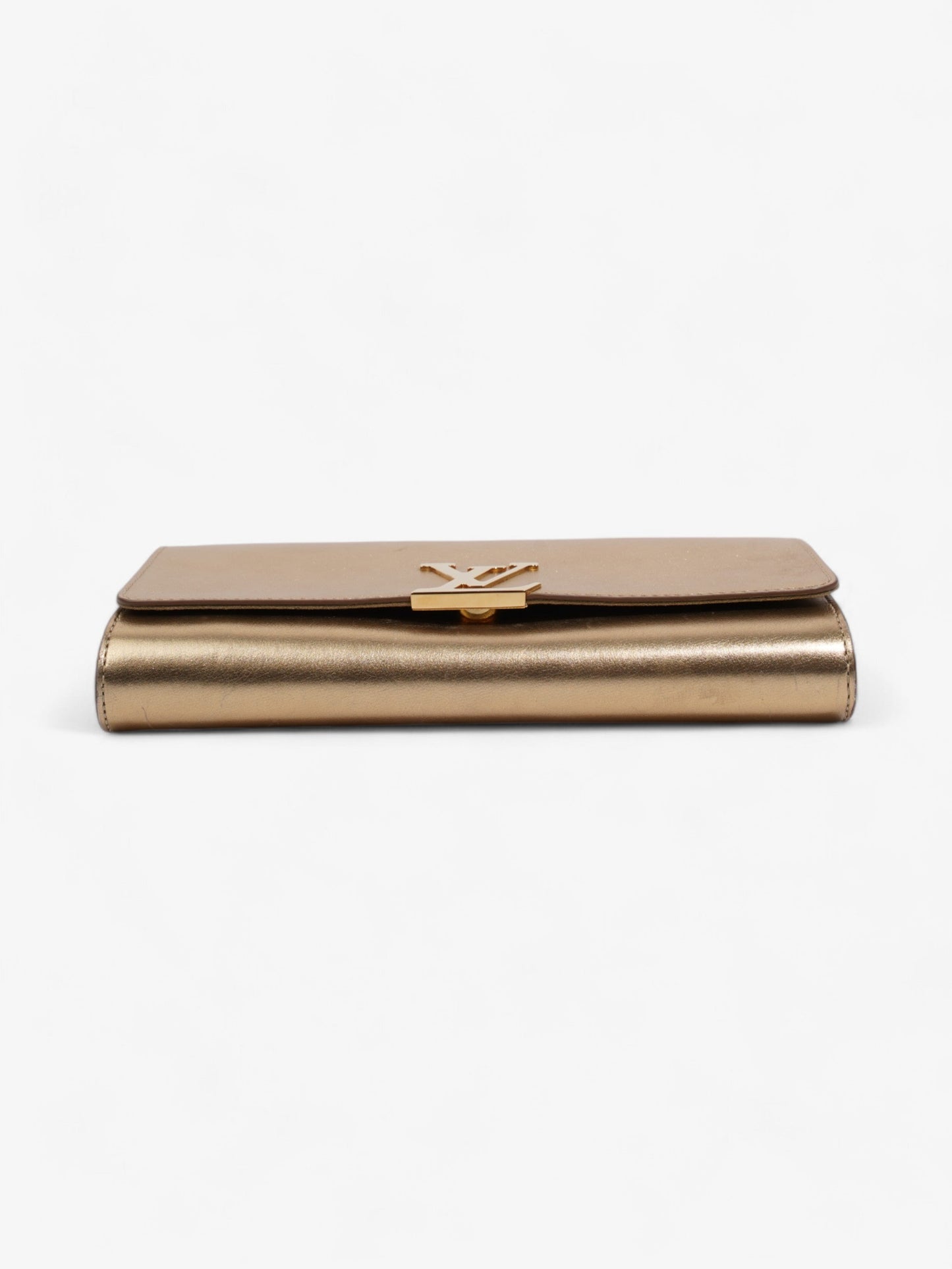 Louis Vuitton Louise Clutch Gold Leather