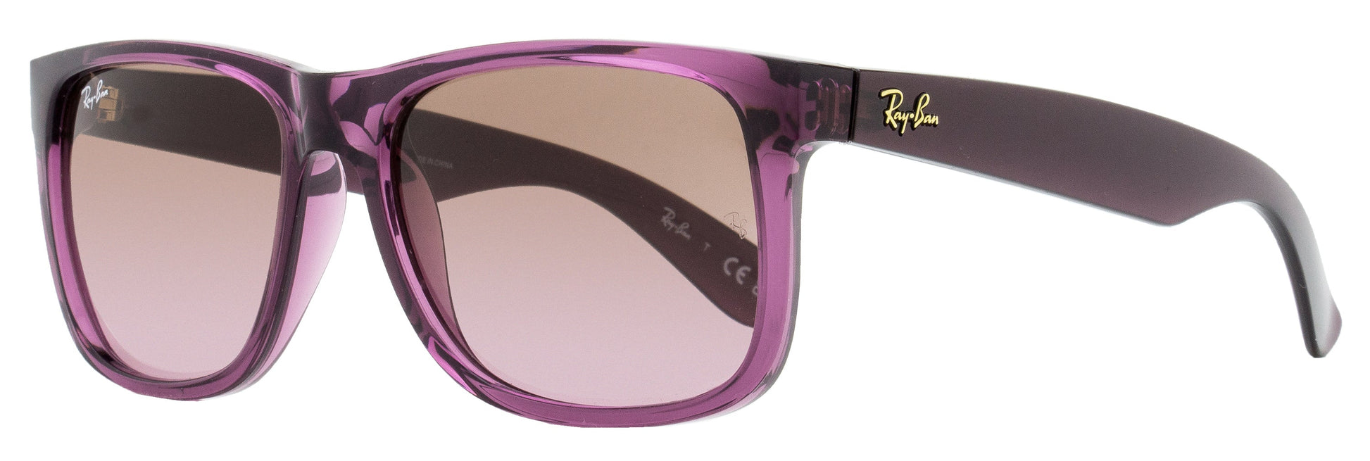 Ray-Ban Justin Sunglasses RB4165 6595/14 Transparent Violet 55mm Transparent Violet