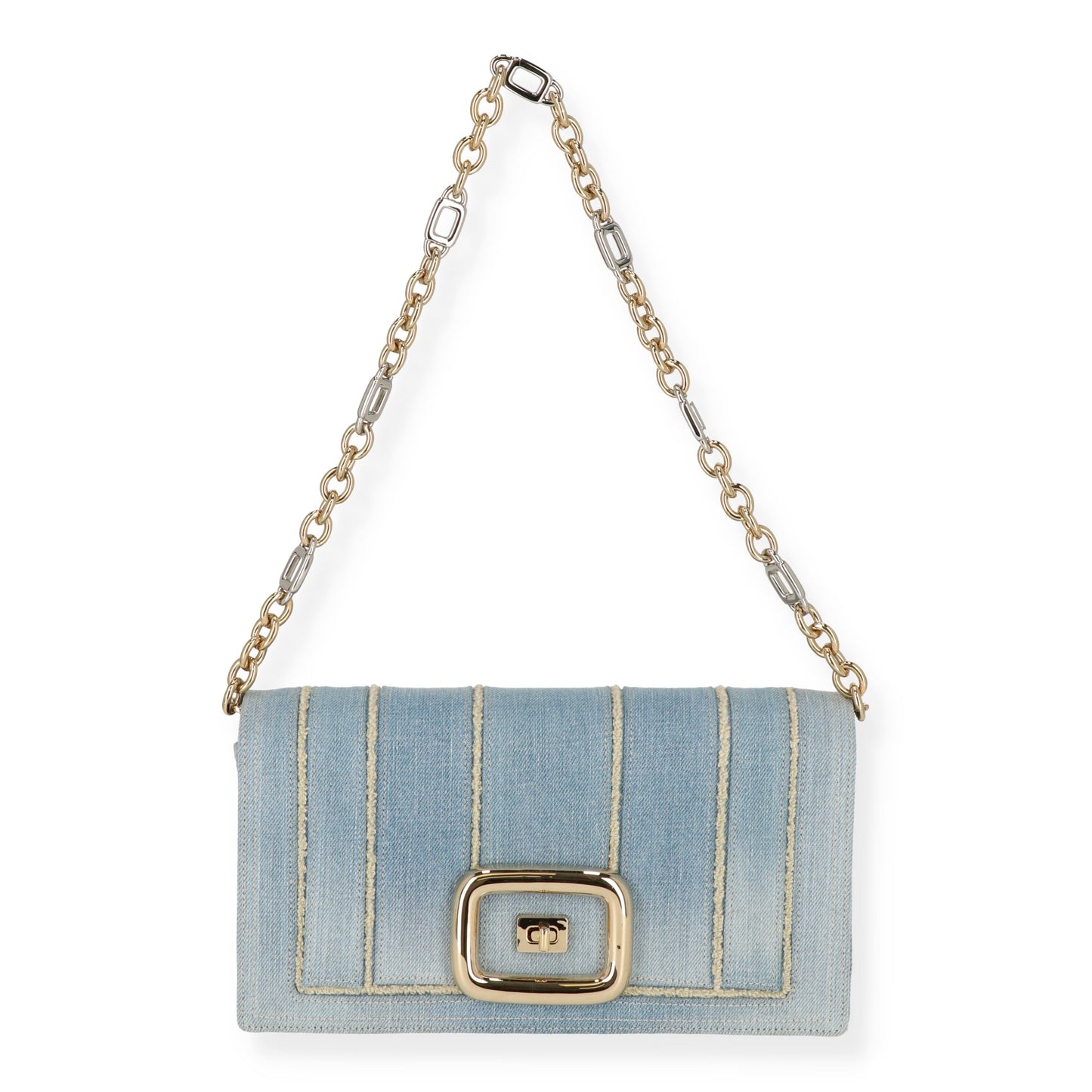 Roger Vivier Womens Light Blue/Gold Shoulder Bag