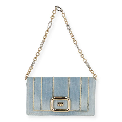 Roger Vivier Womens Light Blue/Gold Shoulder Bag