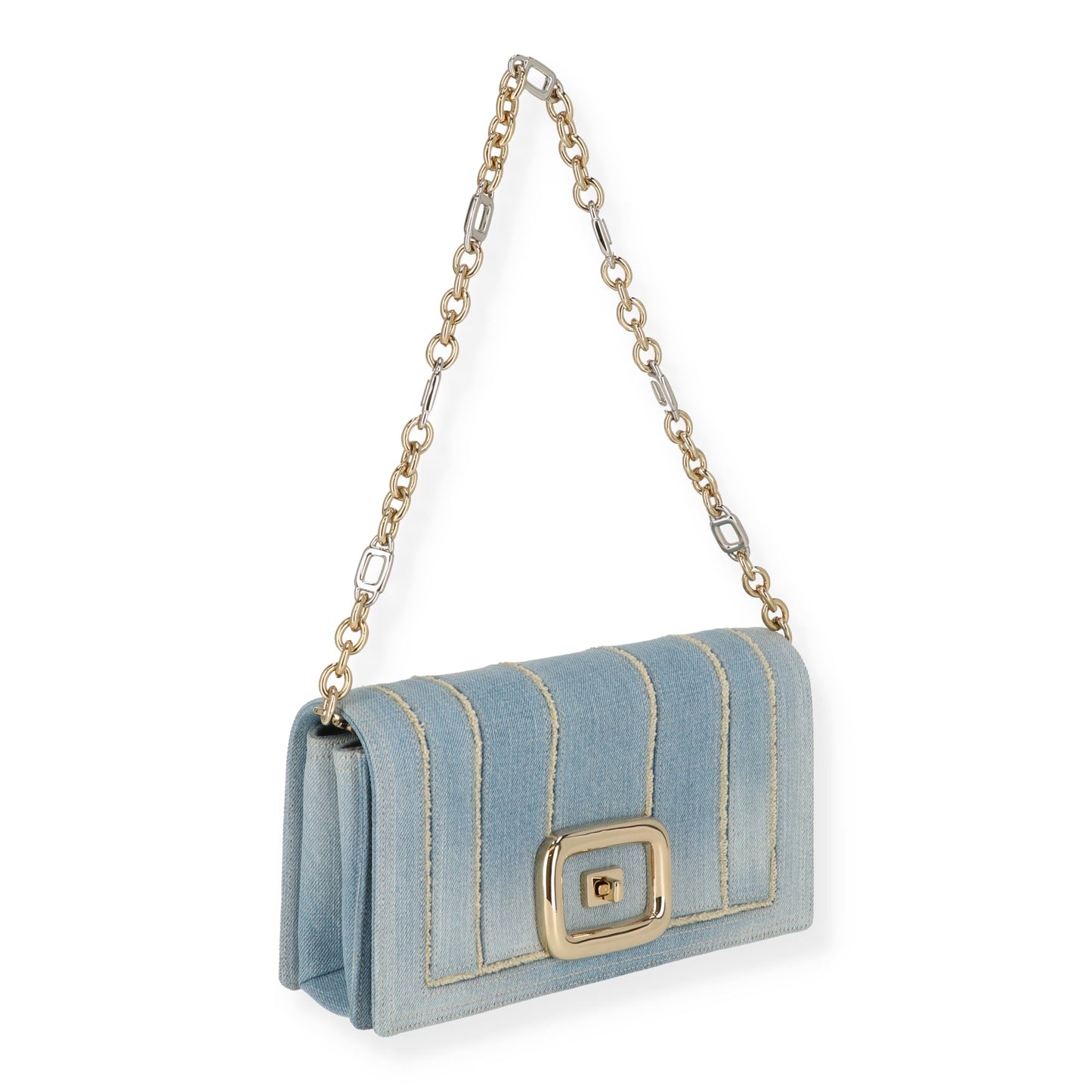 Roger Vivier Womens Light Blue/Gold Shoulder Bag