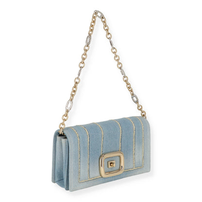 Roger Vivier Womens Light Blue/Gold Shoulder Bag