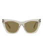 Saint Laurent Womens Cat Eye Beige Beige Brown Fashion Designer Eyewear