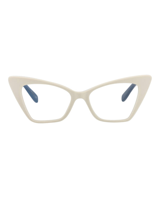 Saint Laurent Womens Cat Eye Ivory Black Transparent Fashion Designer Eyewear