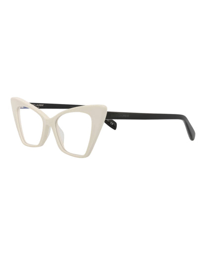 Saint Laurent Womens Cat Eye Ivory Black Transparent Fashion Designer Eyewear