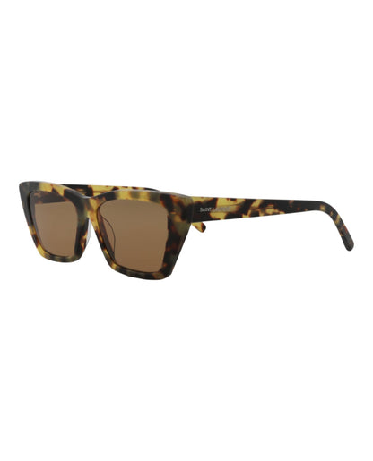 Saint Laurent Womens Cat Eye Havana Havana Brown Fashion Designer Eyewear