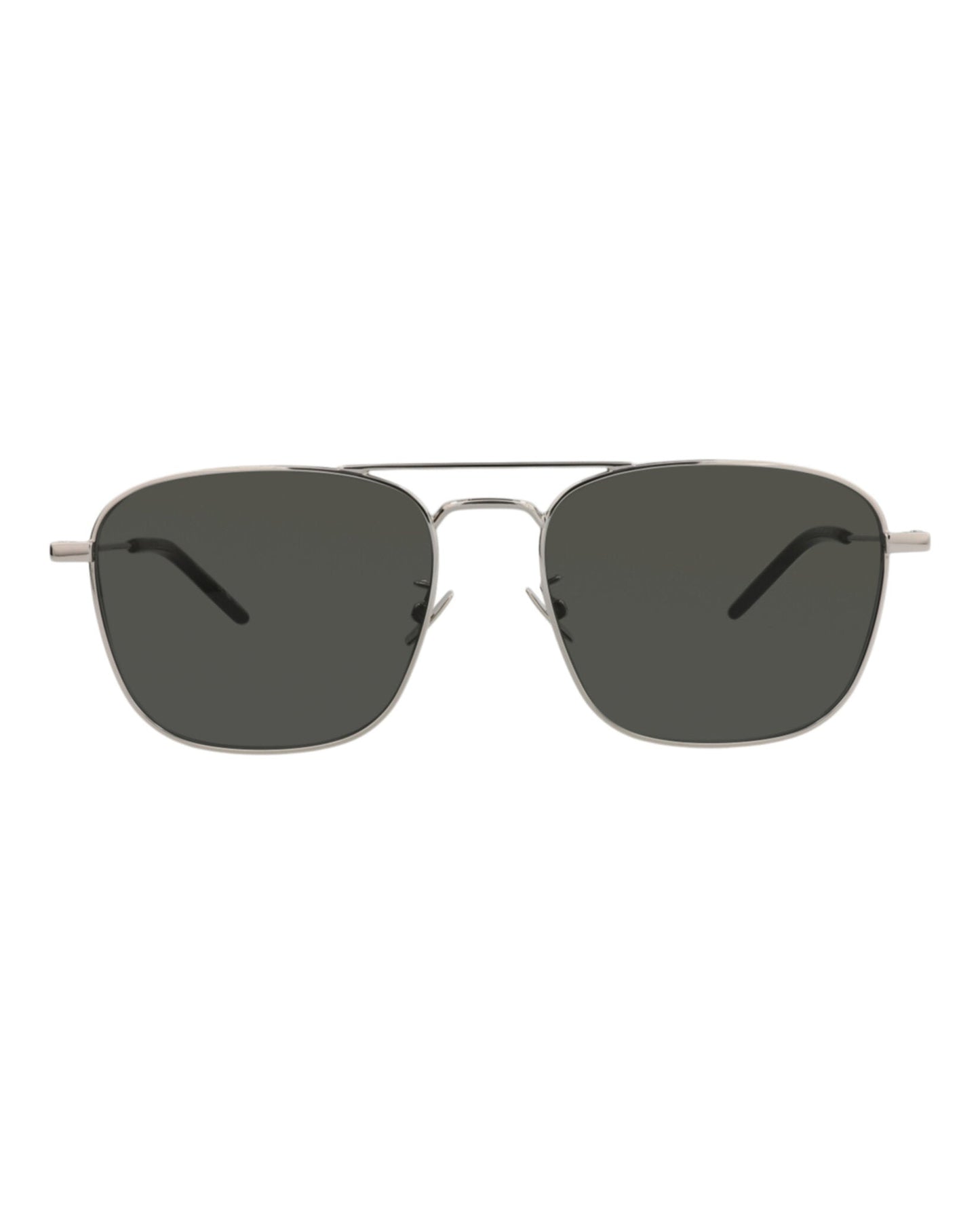 Saint Laurent Unisex Aviator Silver Silver Grey Fashion Designer Eyewear