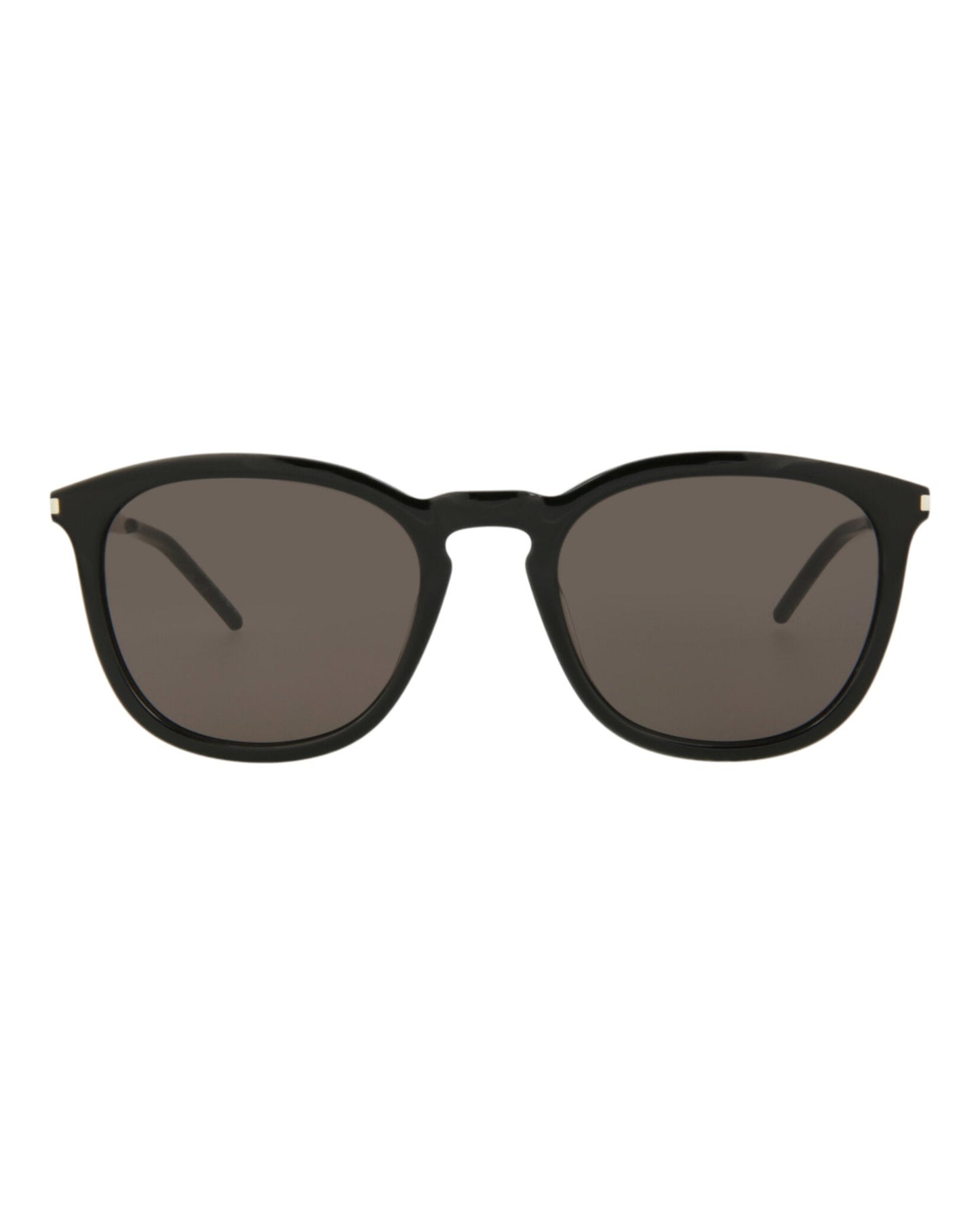 Saint Laurent Mens Square/Rectangle Black Silver Black Fashion Designer Eyewear