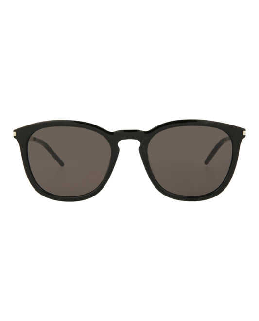 Saint Laurent Mens Square/Rectangle Black Silver Black Fashion Designer Eyewear