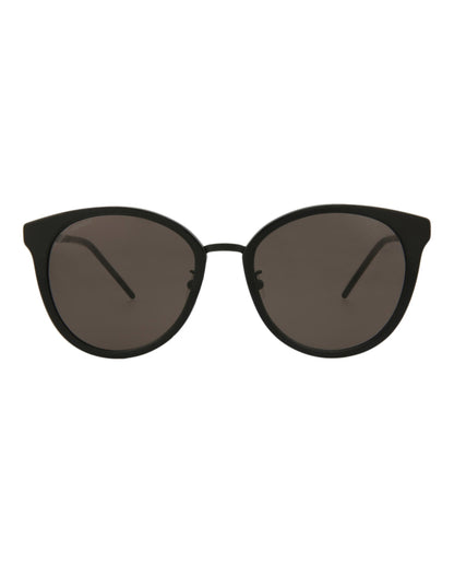 Saint Laurent Womens Round/Oval Black Black Black Fashion Designer Eyewear