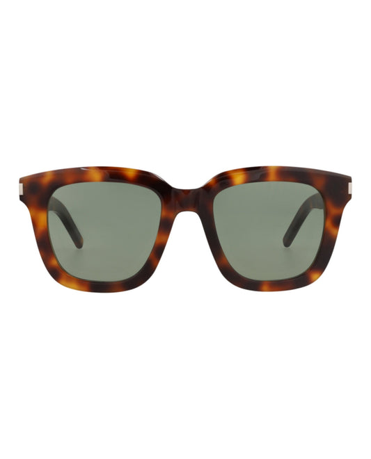 Saint Laurent Womens Square/Rectangle Havana Havana Green Fashion Designer Eyewear