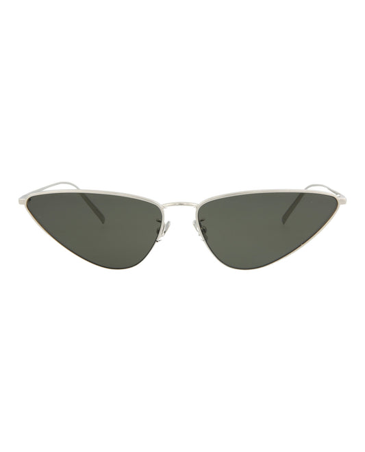 Saint Laurent Womens Cat Eye Silver Silver Grey Fashion Designer Eyewear