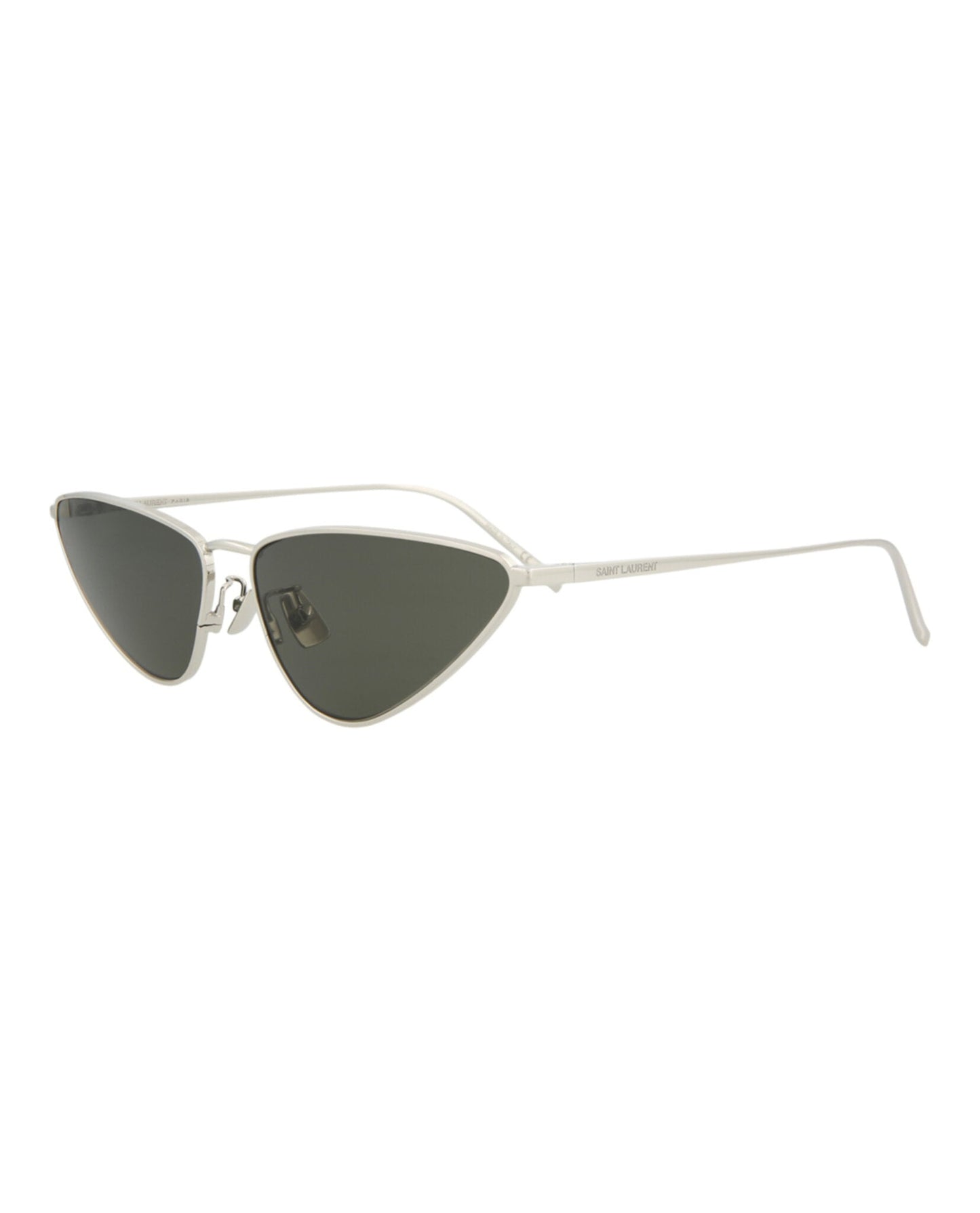 Saint Laurent Womens Cat Eye Silver Silver Grey Fashion Designer Eyewear