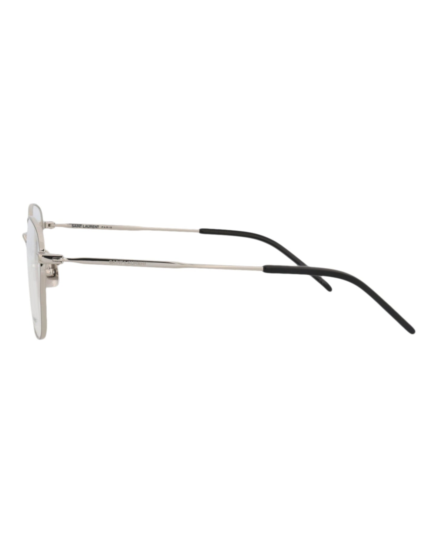 Saint Laurent Unisex Round/Oval Silver Silver Transparent Fashion Designer Eyewear